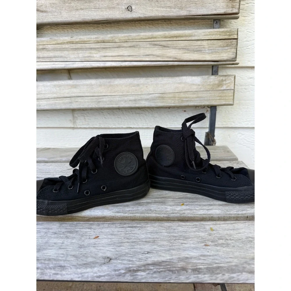 Converse Chuck Taylor All Star High Top Black Monochrome Youth Sneakers Size 1Y